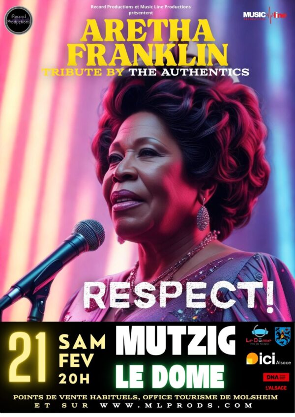 affiche du concert tribute d'Aretha Franklin au Dome à Mutzig
